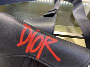 Dior Saddle Bag (Couple Style) Navy Blue With Red Silk Screen 093 Size 20x28.6x5 cm - 2