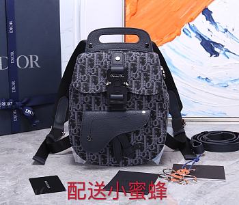 DIOR Saddle Backpack Black 93313 Size 19x27.5x11.5 cm