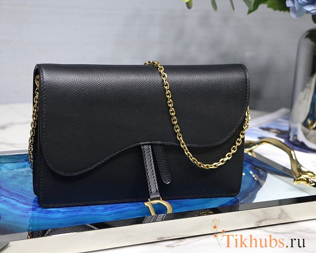 Dior Saddle Calfskin Clutch Black Size 22x14.5x3.5 cm - 1