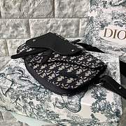 Dior Saddle Oblique Canvas and Black Grained Touch Calfskin Shoulder Bag 80014 ️Size 24×17.5×4 cm - 3