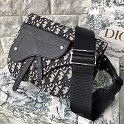 Dior Saddle Oblique Canvas and Black Grained Touch Calfskin Shoulder Bag 80014 ️Size 24×17.5×4 cm - 4