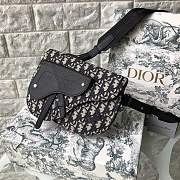 Dior Saddle Oblique Canvas and Black Grained Touch Calfskin Shoulder Bag 80014 ️Size 24×17.5×4 cm - 5