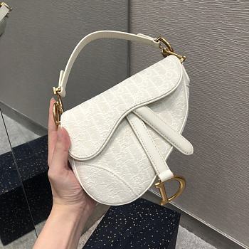Dior Saddle Hot Bag Small White Size 19.5cm