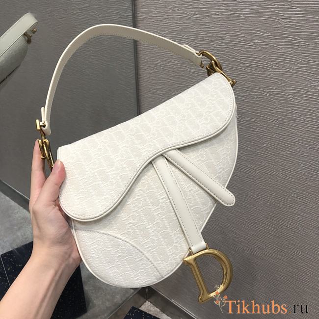 Dior Saddle Hot Bag White Size 25.5 cm - 1