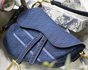 Dior Saddle Embroidered Denim Blue M9001 Size 25.5x20x6.5 cm - 5