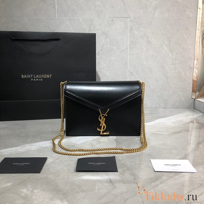 YSL Saint Laurent Cassandra Monogram Smooth Leather Black 532750 Size 22x16.5x5.5 cm - 1