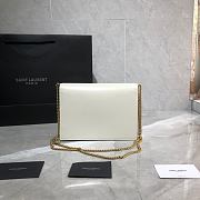 YSL Saint Laurent Cassandra Monogram Smooth Leather White 532750 Size 22x16.5x5.5 cm - 5