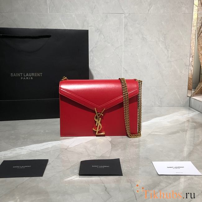 YSL Saint Laurent Cassandra Monogram Smooth Leather Red 532750 Size 22x16.5x5.5 cm - 1