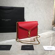 YSL Saint Laurent Cassandra Monogram Smooth Leather Red 532750 Size 22x16.5x5.5 cm - 5