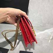 YSL Saint Laurent Cassandra Monogram Smooth Leather Red 532750 Size 22x16.5x5.5 cm - 4