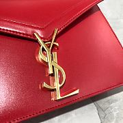 YSL Saint Laurent Cassandra Monogram Smooth Leather Red 532750 Size 22x16.5x5.5 cm - 2