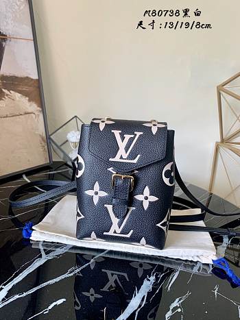 LV Mini White Backpack Black M80738 Size 13x19x8 cm