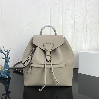 LV Montsouris Backpack Embossed Leather Turledove M45410 Size 27.5x33x14 cm 