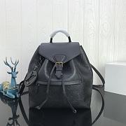 LV Montsouris Backpack Embossed Leather Black M45410 Size 27.5x33x14 cm - 1