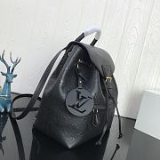 LV Montsouris Backpack Embossed Leather Black M45410 Size 27.5x33x14 cm - 3