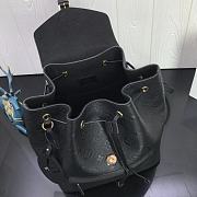 LV Montsouris Backpack Embossed Leather Black M45410 Size 27.5x33x14 cm - 4