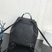 LV Montsouris Backpack Embossed Leather Black M45410 Size 27.5x33x14 cm - 5