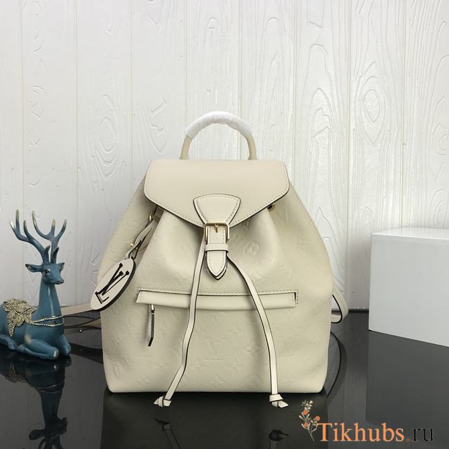 LV Montsouris Backpack Embossed Leather Cream M45410 Size 27.5x33x14 cm - 1