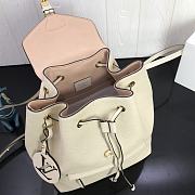 LV Montsouris Backpack Embossed Leather Cream M45410 Size 27.5x33x14 cm - 4