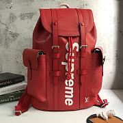 LV Supreme Water Ripple Backpack Red M41709 Size 34x13x47 cm - 1