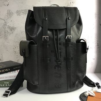 LV Supreme Water Ripple Backpack Black M41709 Size 34x13x47 cm