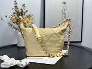 Chanel Crumpled Lambskin Mini Hobo Bag Yellow Size 15x12.5x18 Cm - 6