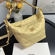 Chanel Crumpled Lambskin Mini Hobo Bag Yellow Size 15x12.5x18 Cm - 2