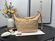 Chanel Crumpled Lambskin Mini Hobo Bag Beige Size 15x12.5x18 Cm - 1