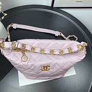 Chanel Crumpled Lambskin Mini Hobo Bag Pink Size 15x12.5x18 Cm - 4