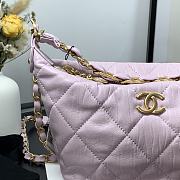 Chanel Crumpled Lambskin Mini Hobo Bag Pink Size 15x12.5x18 Cm - 3