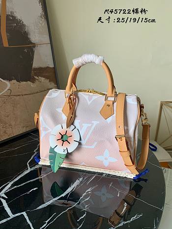 LV SPEEDY BANDOULIÈRE 25 Pillow Handbags Nude Pink M45722 Size 25x19x15 cm