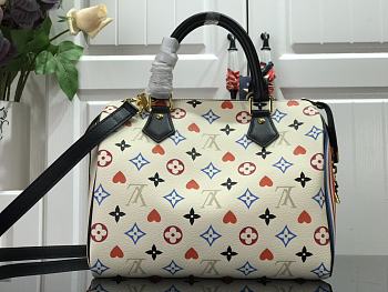 LV SPEEDY BANDOULIÈRE 25 Pillow Handbags White Poker M57466 Size 25x19x15 cm