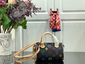 LV Tricolor Speedy Mini Pillow Bag Black M92645 Size 15.5x10x7 cm