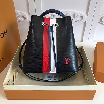 LV NeoNoe Handbags Black Stripes M52163 Size 26x26x17.5 cm