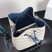 LV NEONOE Handbag White Grid Blue M44020 Size 26x26x17.5 cm - 4