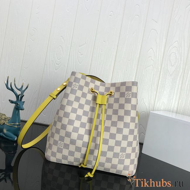 LV NEONOE Handbag White Grid Yellow M44020 Size 26x26x17.5 cm - 1