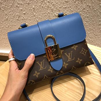 LV Latest Locky Small Messenger Bag Blue/Brown 44321 Size 20.5x8x16 cm