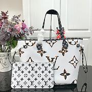 LV NEVERFULL Medium White Big Letters M41177 Size 32x29x17 cm - 1