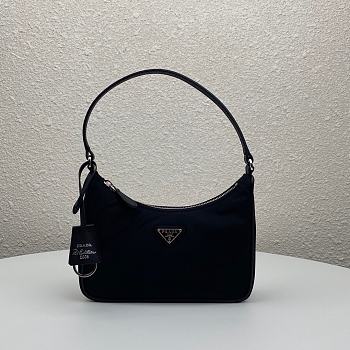 Prada Leather Shoulder Strap Hobo Bag Black 1NE204 Size 23x13x5 cm