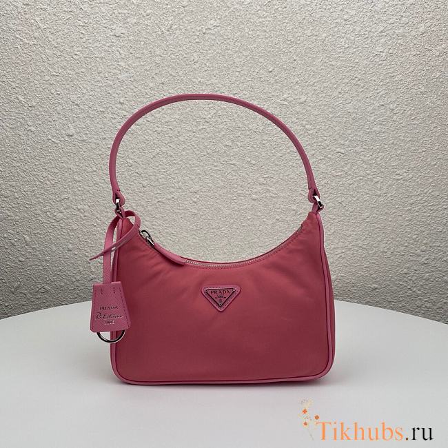 Prada Leather Shoulder Strap Hobo Bag Pink 1NE204 Size 23x13x5 cm - 1