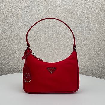 Prada Leather Shoulder Strap Hobo Bag Red 1NE204 Size 23x13x5 cm