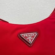 Prada Leather Shoulder Strap Hobo Bag Red 1NE204 Size 23x13x5 cm - 3