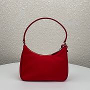 Prada Leather Shoulder Strap Hobo Bag Red 1NE204 Size 23x13x5 cm - 2