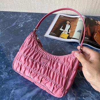 Prada Zou Ladies Nylon Shoulder Bag Pink 1NE204 Size 22x17x6 cm