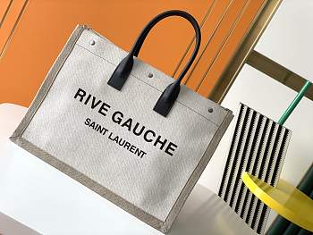 YSL Rive Gauche Tote Bag White 499290 Size 48 X 36 X 16 cm