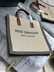 YSL Rive Gauche N/S Tote Bag Beige/Gray 631682 Size 37.5×38×17 cm - 4