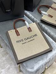 YSL Rive Gauche N/S Tote Bag Beige/Gray 631682 Size 37.5×38×17 cm - 6