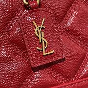 YSL 80's Vanity Bag In Carré-Quilted Red 649779 Size 14.5 X 16.5 X 9 cm - 2