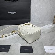 YSL 80's Vanity Bag In Carré-Quilted White 649779 Size 14.5 X 16.5 X 9 cm - 6