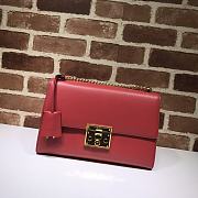 GUCCI Padlock Medium Gg Shoulder Bag Full Red Leather 409486 Size 30 x 19 x 10 cm - 1